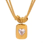 Vintage Gold Heart Pendant Necklace