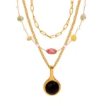 Gold & Pearl & Agate Pendant Necklaces Bundle