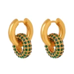 Vintage Drop Gold Hoop Earrings