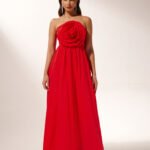 Flower Strapless Maxi Dress