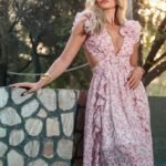 Floral Printed Cut-out Maxi Dress