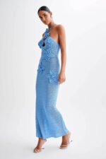 Floral Appliqué Crochet Maxi Dress - Image 5