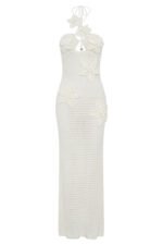 Floral Appliqué Crochet Maxi Dress - Image 13