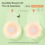 Invisible breast lift nipple covers showing trimmable and lift-up design