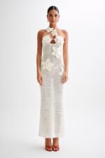 Floral Appliqué Crochet Maxi Dress - Image 9