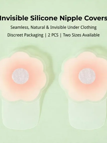 Nude flower shape invisible silicone nipple covers front view