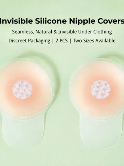 Nude invisible silicone nipple covers round shape front view
