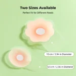 Nude invisible nipple covers in two sizes 6.5 cm and 10 cm