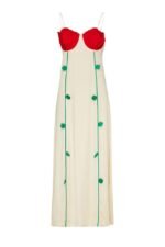 Rose Detailed High Slit Maxi Dress - Image 7