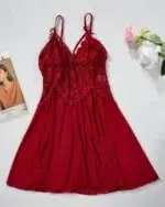 Sheer Lace Split Babydoll Lingerie Set with Panty – Sexy Mesh Chemise Nightdress - Image 42