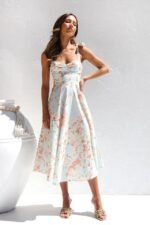 Printed Strap Midi Dress - Image 9