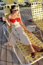 Rose Detailed High Slit Maxi Dress - Image 4