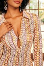 V-neck Collared Crochet Maxi Dress - Image 7