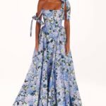 Hydrangea Printed Strap Maxi Dress