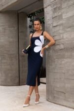 Floral Printed Cut-out Midi Dress - Image 8