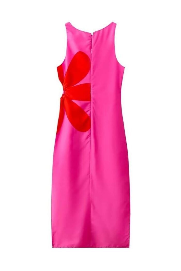 Floral Printed Cut-out Midi Dress - Image 7