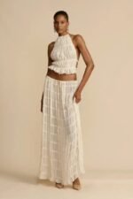 White Backless Pleated Set - Image 3
