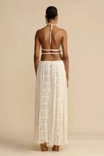 White Backless Pleated Set - Image 8