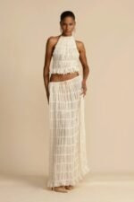 White Backless Pleated Set - Image 7
