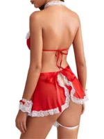 Women's Sexy Maid Lingerie Patchwork Sexy Uniforms - Image 2