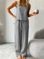 Women's Cotton And Linen Pajamas Sets - Image 3