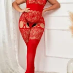 Sexy Open Crotch Lingerie Fishnet Bodystocking With Strap Design