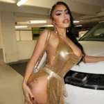 Glamorous Gold Metallic Mini Dress Sparkling Halter Backless Night Out Dress - Image 30