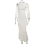 One-Shoulder Maxi Dress with Bow Accent - Image 7