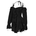 Blush Pink Off-Shoulder Ruffle Mini Dress - Image 10