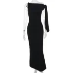 One-Shoulder Maxi Dress with Bow Accent - Image 13