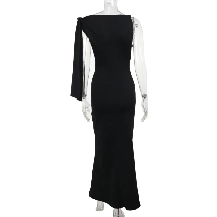 One-Shoulder Maxi Dress with Bow Accent - Image 15