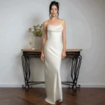 Elegant Backless Satin Gown