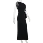 One-Shoulder Maxi Dress with Bow Accent - Image 14