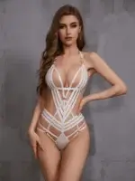 Strappy Cut-Out Bodysuit Teddy Lingerie - Image 28