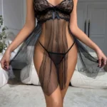 Sexy Sheer Lace Babydoll (With Thong)