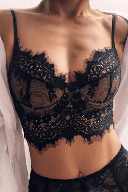 Luxury See-through Floral Lace Bralette with Underwire Support