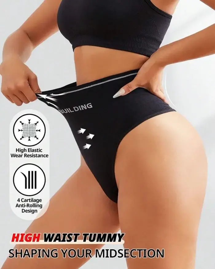 Tummy Control Shapewear High-Waisted Thong Seamless Slimming Panties & Butt Lift Comfort Fit Body Shaper - Image 3