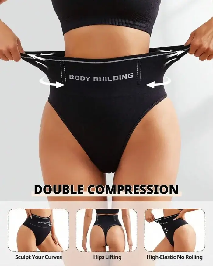Tummy Control Shapewear High-Waisted Thong Seamless Slimming Panties & Butt Lift Comfort Fit Body Shaper - Image 6