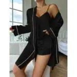 Silky 3-Piece Pajama Set – Cami, Shorts & Robe - Image 7
