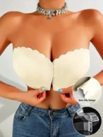 Strapless Bandeau Top with Scalloped Edge - Image 11