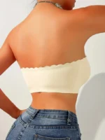 Strapless Bandeau Top with Scalloped Edge - Image 13