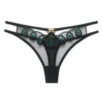 Sexy Sheer Embroidered Mesh Thong Pearl Massage Thongs Underwear - Image 6