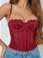 Elegant Lace Corset Bustier Top - Image 18