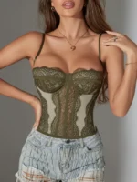 Elegant Lace Corset Bustier Top - Image 34