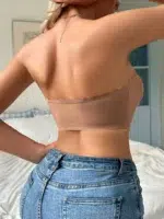 Strapless Bandeau Top with Scalloped Edge - Image 4