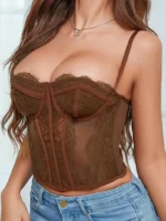 Elegant Lace Corset Bustier Top - Image 26