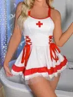 Playful Nurse Costume Lingerie Dress