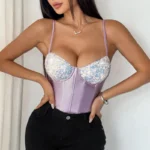 Shimmer Sequin Cup Satin Bodysuit - Image 17