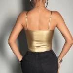 Shimmer Sequin Cup Satin Bodysuit - Image 4