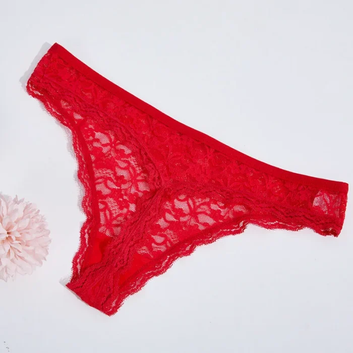 Sexy Sheer Lace Thong Panties - Image 14